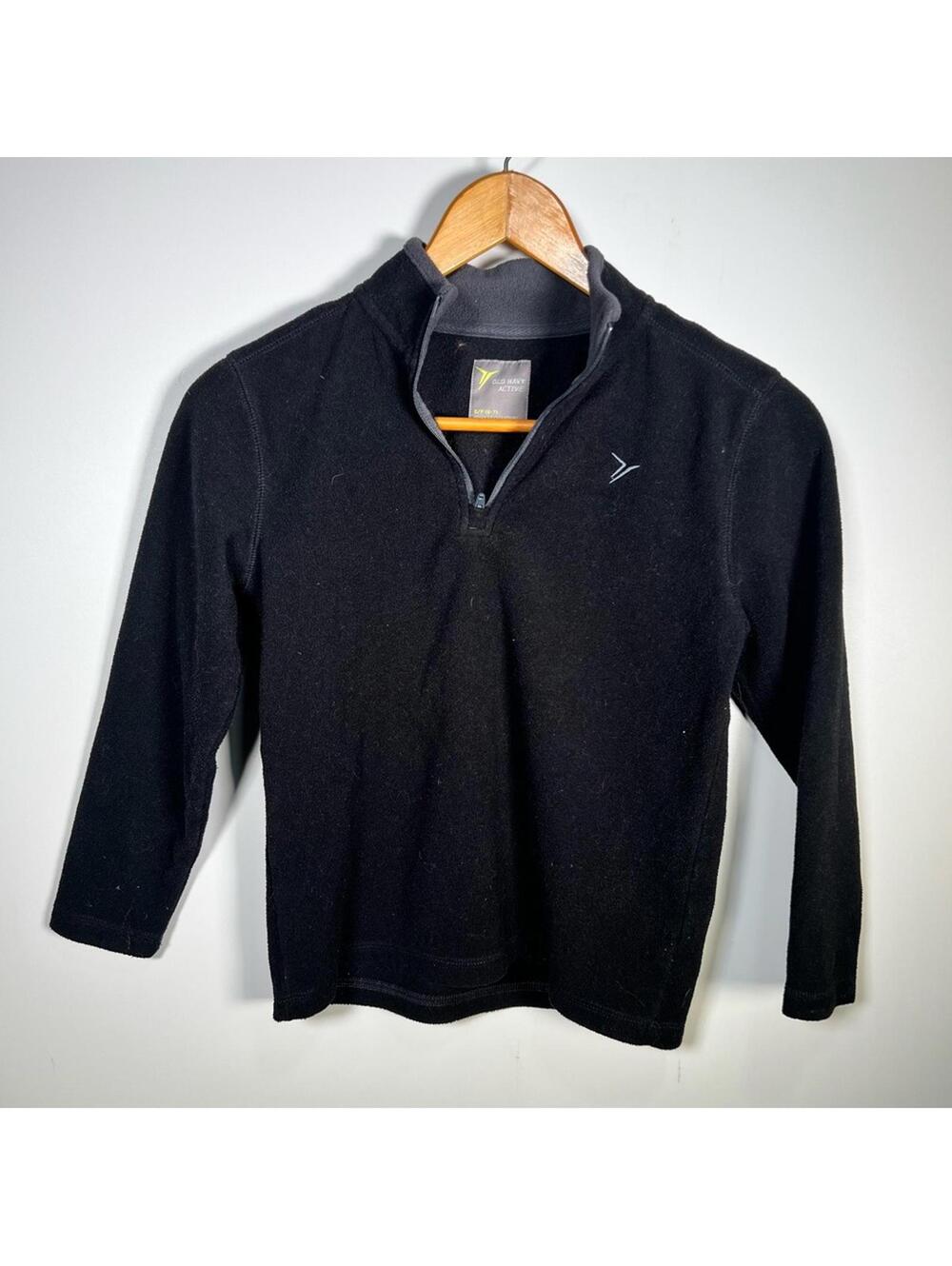 Kids Black Quarter-Zip Sweater Fleece Old Navy Active Size 6-7